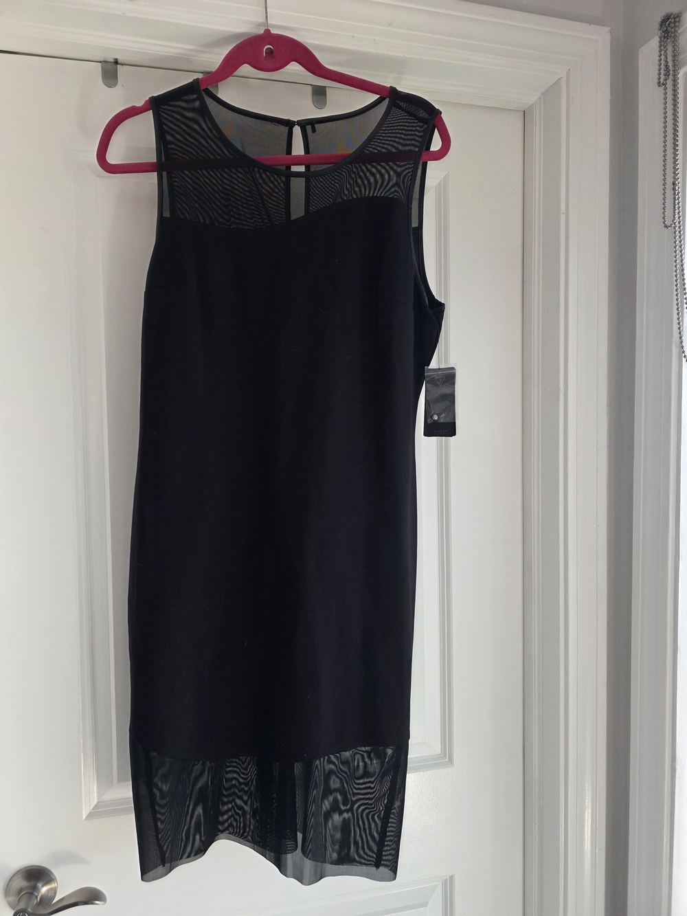 GUESS Jet Black Mesh Bodycon Dress Mesh Bodycon Dress in Black XL NWT